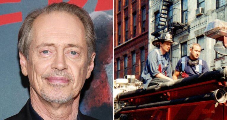 Steve Buscemi Alongside Young Buscemi On Firetruck