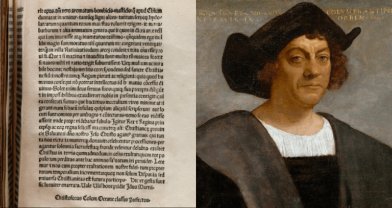 Auctioned Columbus Letter And Portrait