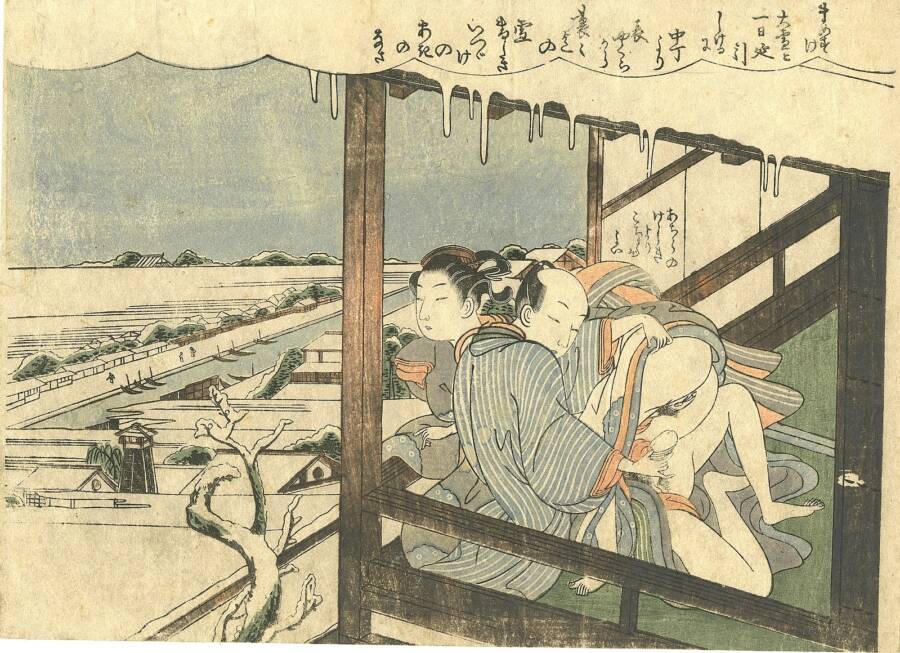 Couple Making Love In Winter
