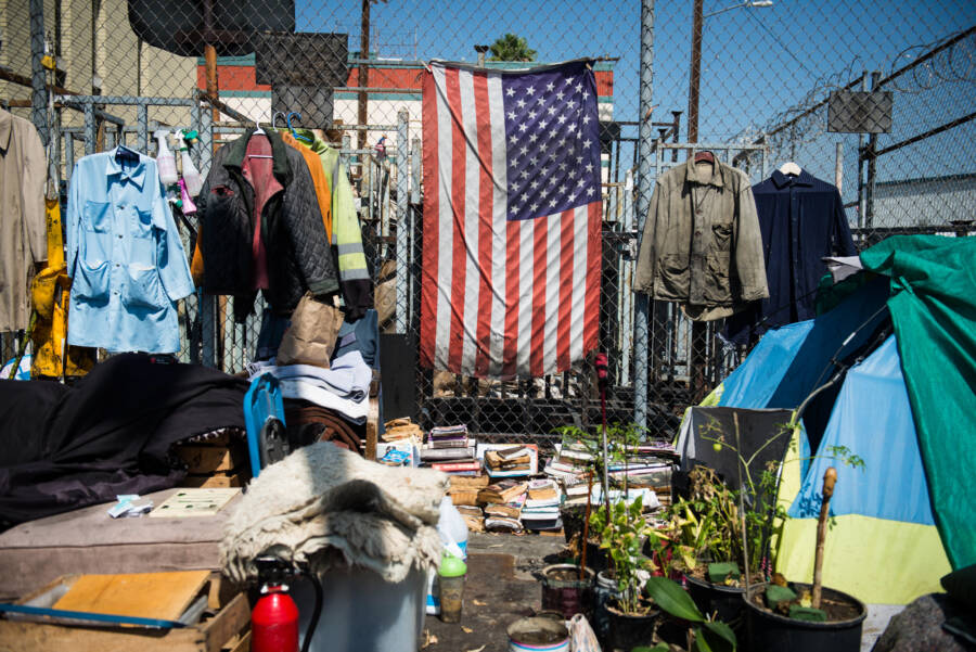 American Flag In Skid Row