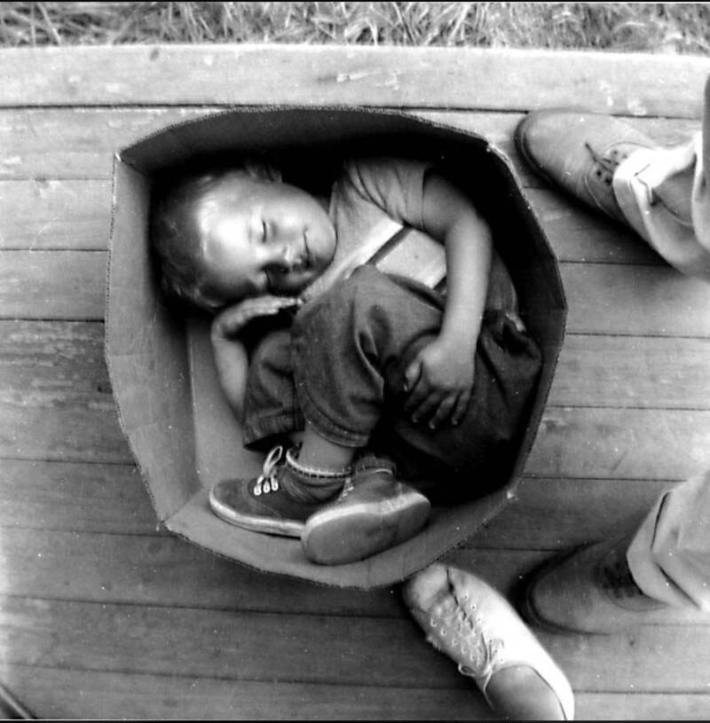 Boy In Cardboard Box