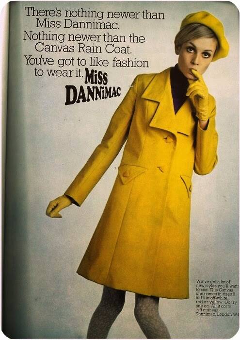 Twiggy Modeling A Raincoat